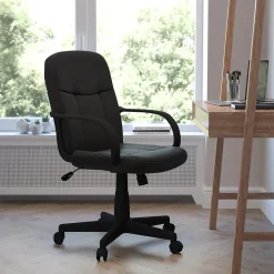 Flash Furniture Paulson Vinyl Swivel Mid-Back Executive Office Chair, Black (H8020)