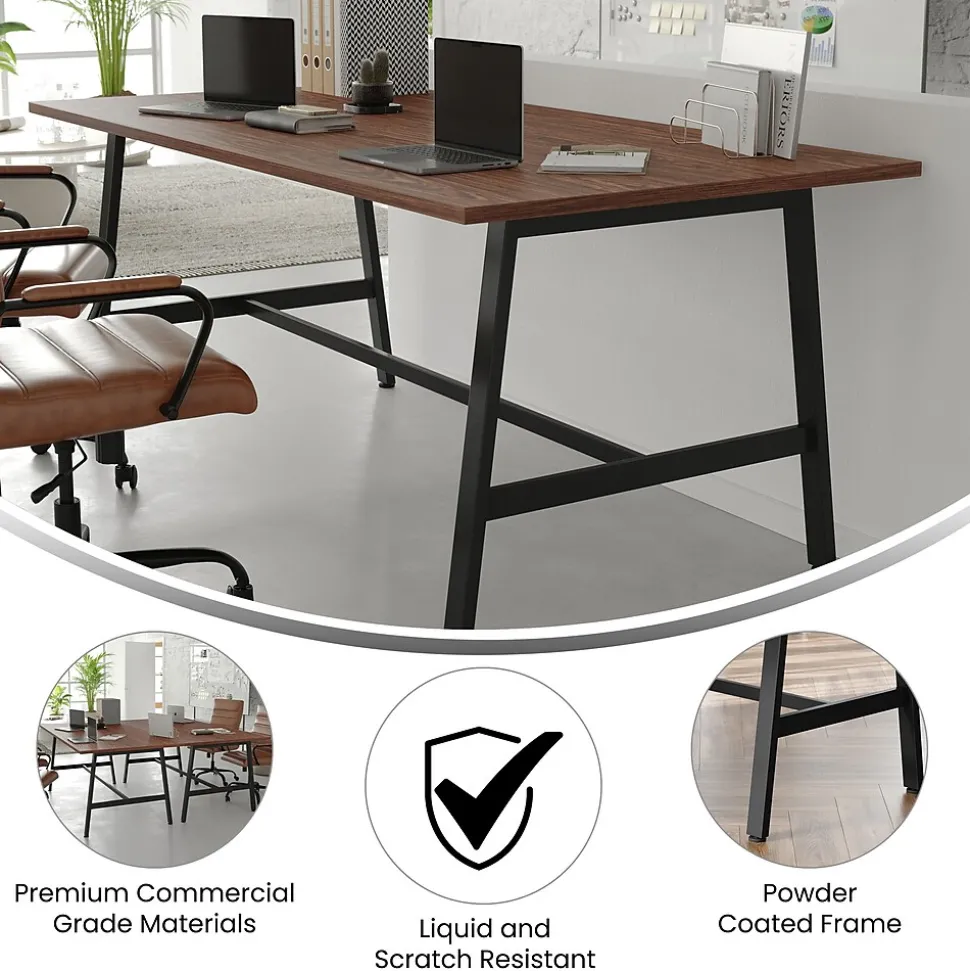 Flash Furniture Redmond 72"W x 36"D Conference Table, Laminate, Walnut (MTM7236WLTABF)