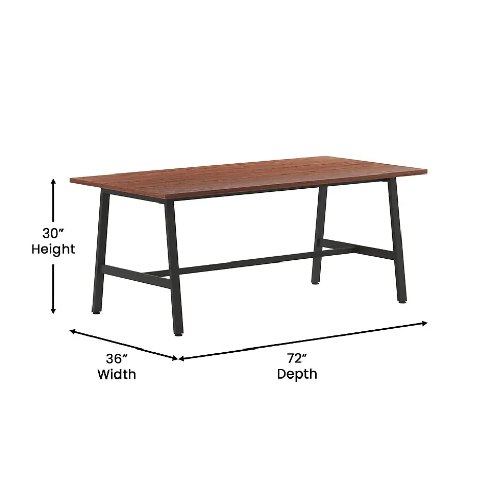 Flash Furniture Redmond 72"W x 36"D Conference Table, Laminate, Walnut (MTM7236WLTABF)