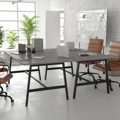 Flash Furniture Redmond 72"W x 36"D Conference Table, Laminate, Gray Oak (MTM7236LTGRYABF)