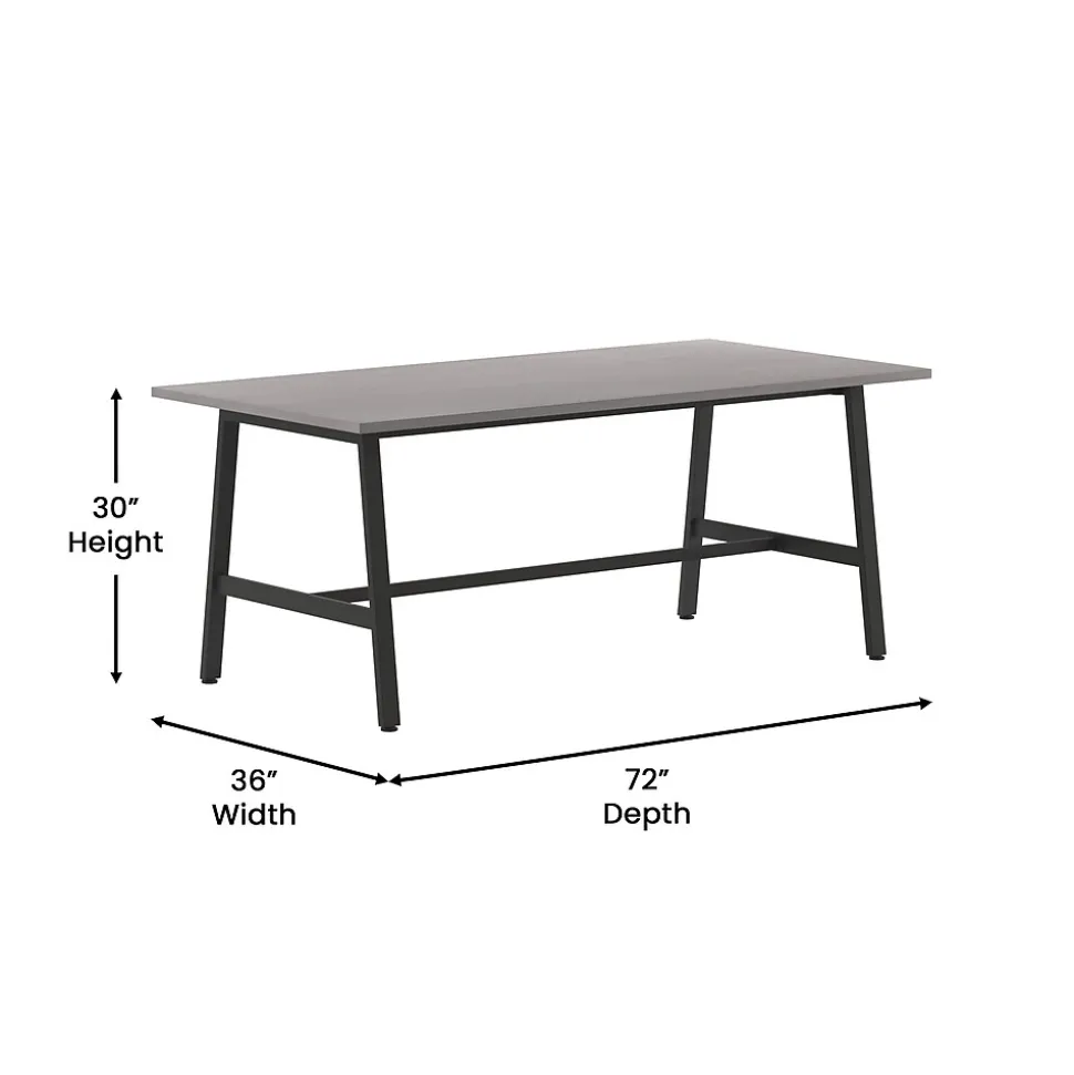 Flash Furniture Redmond 72"W x 36"D Conference Table, Laminate, Gray Oak (MTM7236LTGRYABF)