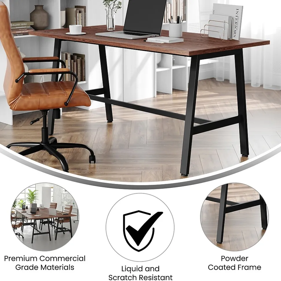 Flash Furniture Redmond 60"W x 30"D Conference Table, Laminate, Walnut (MTM6030WLTABF)