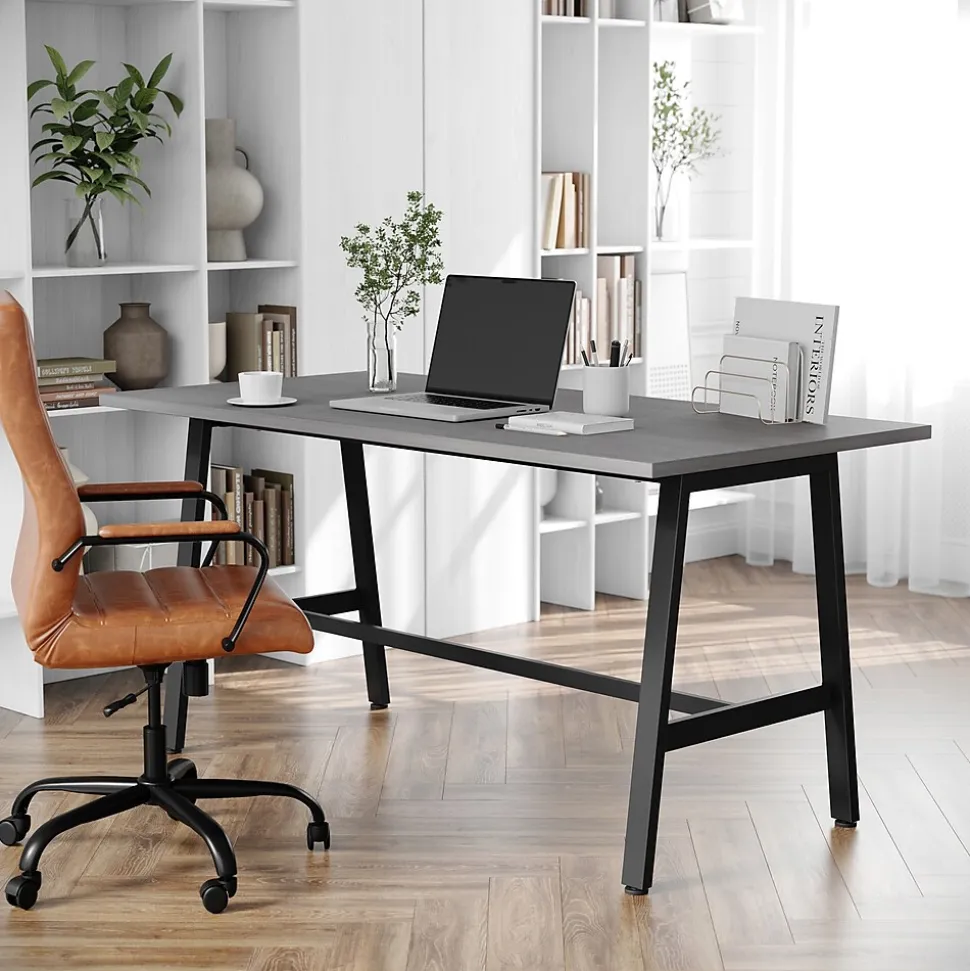 Flash Furniture Redmond 60"W x 30"D Conference Table, Laminate, Gray Oak (MTM6030LTGRYABF)