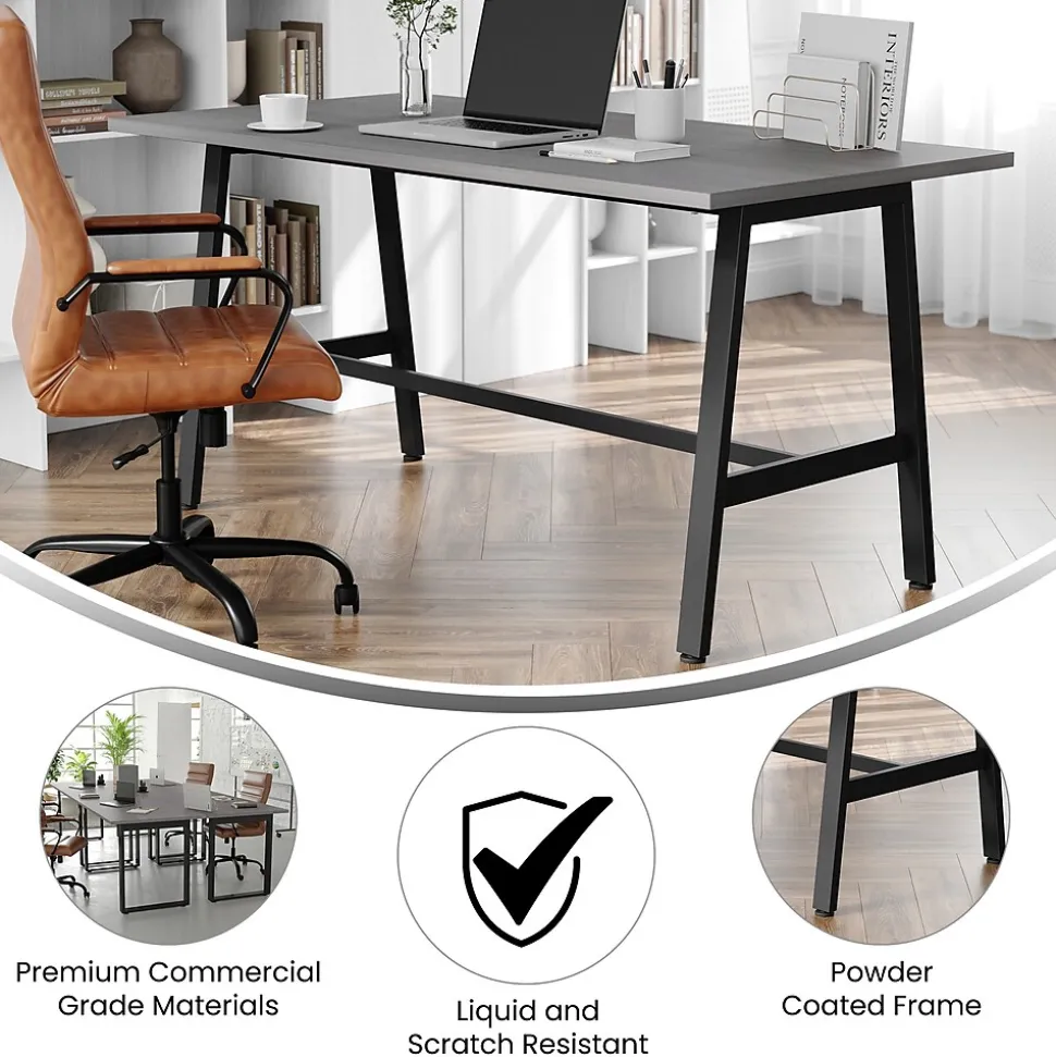 Flash Furniture Redmond 60"W x 30"D Conference Table, Laminate, Gray Oak (MTM6030LTGRYABF)