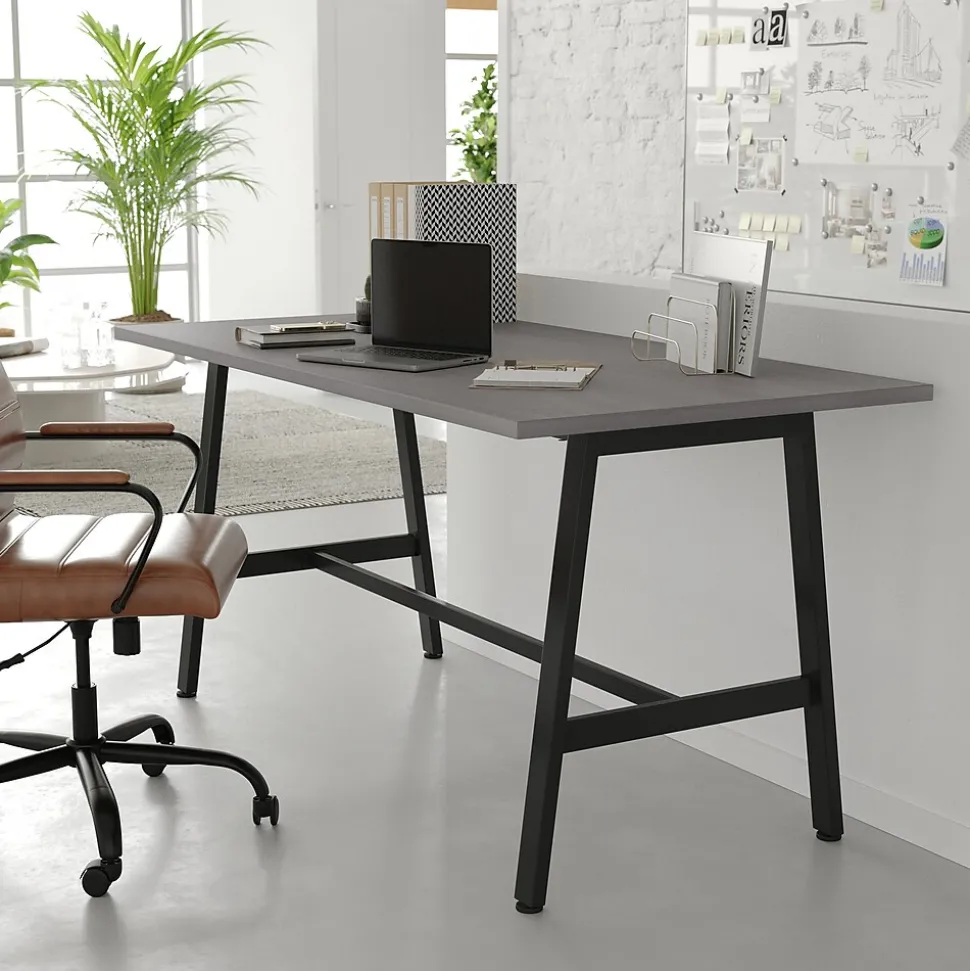 Flash Furniture Redmond 60"W x 30"D Conference Table, Laminate, Gray Oak (MTM6030LTGRYABF)