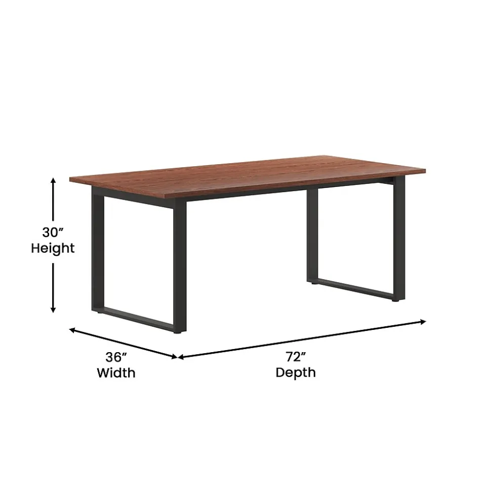 Flash Furniture Redmond 72"W x 36"D Conference Table, Laminate, Walnut (MTM7236WLTUBF)