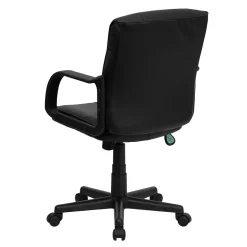 Flash Furniture Rider LeatherSoft Swivel Mid-Back Task Office Chair, Black (GO228SBKLEA)