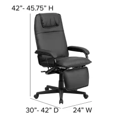 Flash Furniture Robert Ergonomic LeatherSoft Swivel High Back Executive Reclining Office Chair, Black (BT70172BK)