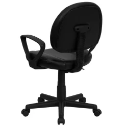 Flash Furniture Ronald Ergonomic LeatherSoft Swivel Mid-Back Task Office Chair, Black (BT688BKA)