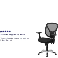 Flash Furniture Sam Ergonomic Mesh Swivel Mid-Back Multifunction Task Office Chair, Black (GOWY89)