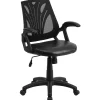 Flash Furniture Sam Ergonomic LeatherSoft/Mesh Swivel Mid-Back Task Office Chair, Black (GOWY82LEA)
