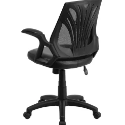 Flash Furniture Sam Ergonomic LeatherSoft/Mesh Swivel Mid-Back Task Office Chair, Black (GOWY82LEA)