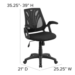 Flash Furniture Sam Ergonomic Mesh Swivel Mid-Back Task Office Chair, Black (GOWY82)