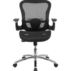 Flash Furniture Sam Ergonomic Mesh Swivel Mid-Back Executive Office Chair, Transparent Black (GOWY87)