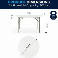 Flash Furniture Scarborough Folding Table, 60.5