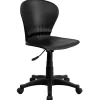Flash Furniture Sorho Armless Plastic Swivel Mid-Back Task Office Chair, Black (RUTA103BK)