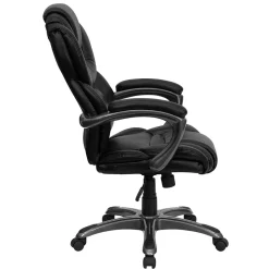 Flash Furniture Stella Ergonomic LeatherSoft Swivel High Back Executive Office Chair, Black (GO901BK)