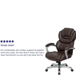 Flash Furniture Stella Ergonomic LeatherSoft Swivel High Back Executive Office Chair, Brown (GO901BN)