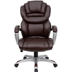 Flash Furniture Stella Ergonomic LeatherSoft Swivel High Back Executive Office Chair, Brown (GO901BN)