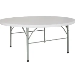 Flash Furniture Stonewall Folding Table, 71" x 71", Granite White (DAD183RZ)