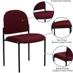 Flash Furniture Tania Fabric Stackable Side Reception Chair, Burgundy (BT5151BY)