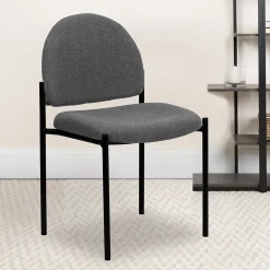 Flash Furniture Tania Fabric Stackable Side Reception Chair, Gray (BT5151GY)