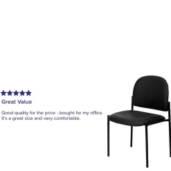 Flash Furniture Tania Vinyl Stackable Side Reception Chair, Black (BT5151VINYL)