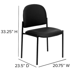 Flash Furniture Tania Vinyl Stackable Side Reception Chair, Black (BT5151VINYL)