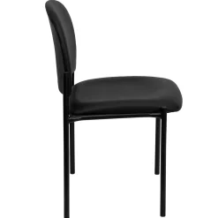 Flash Furniture Tania Vinyl Stackable Side Reception Chair, Black (BT5151VINYL)