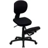 Flash Furniture Tatum Armless Ergonomic Fabric Mobile Kneeling Posture Task Office Chair, Black (WL1430)