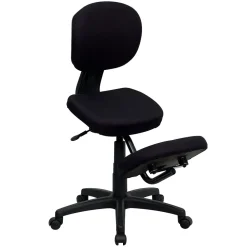 Flash Furniture Tatum Armless Ergonomic Fabric Mobile Kneeling Posture Task Office Chair, Black (WL1430)