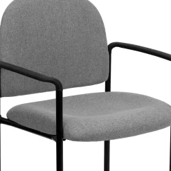 Flash Furniture Tiffany Fabric Stackable Side Reception Chair with Arms, Gray (BT5161GY)