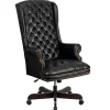 Flash Furniture Turner Ergonomic LeatherSoft Swivel High Back Fully Tufted Executive Office Chair, Black (CI360BK)