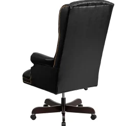 Flash Furniture Turner Ergonomic LeatherSoft Swivel High Back Fully Tufted Executive Office Chair, Black (CI360BK)