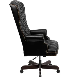 Flash Furniture Turner Ergonomic LeatherSoft Swivel High Back Fully Tufted Executive Office Chair, Black (CI360BK)