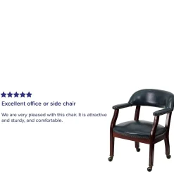 Flash Furniture Vinyl Mid Back Luxurious Conference Chair With Casters, Blue