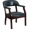 Flash Furniture Vinyl Mid Back Luxurious Conference Chair, Navy
