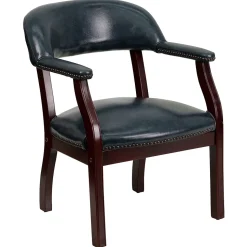 Flash Furniture Vinyl Mid Back Luxurious Conference Chair, Navy