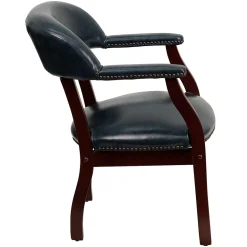 Flash Furniture Vinyl Mid Back Luxurious Conference Chair, Navy