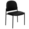 Flash Furniture Vinyl Stackable Steel Side Chairs, Black, 15/Pack
