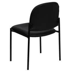 Flash Furniture Vinyl Stackable Steel Side Chairs, Black, 15/Pack