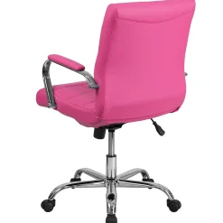 Flash Furniture Vivian Vinyl Swivel Mid-Back Executive Office Chair, Pink (GO2240PK)