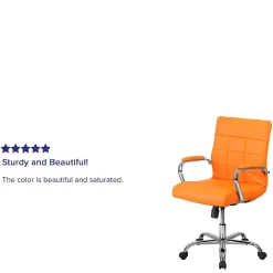 Flash Furniture Vivian Vinyl Swivel Mid-Back Executive Office Chair, Orange (GO2240ORG)