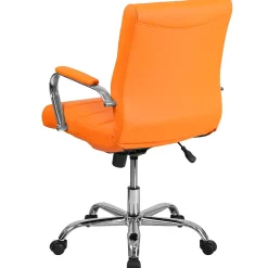Flash Furniture Vivian Vinyl Swivel Mid-Back Executive Office Chair, Orange (GO2240ORG)