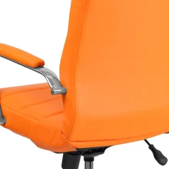 Flash Furniture Vivian Vinyl Swivel Mid-Back Executive Office Chair, Orange (GO2240ORG)