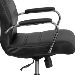 Flash Furniture Whitney Ergonomic LeatherSoft Swivel High Back Executive Office Chair, Black/Chrome (GO2286HBK)