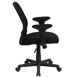Flash Furniture Y-GO Office Ergonomic Mesh Swivel Mid-Back Task Office Chair, Black (GOWY05A)