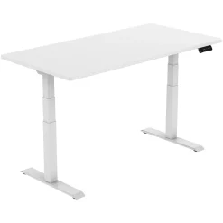 FlexiSpot E7 55"W Electric Adjustable Standing Desk, White (E7WR5528W)