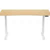 FlexiSpot E7 72"W Electric Adjustable Bamboo Top Standing Desk, White (E7WCR7230LBZB)
