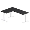 FlexiSpot E7L Series 76"W Electric L-Shaped Adjustable Standing Desk, Black/White (E7LW557624B)